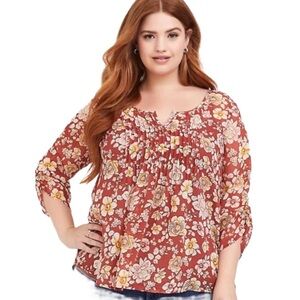 Torrid Floral Top 18 Boho Lightweight Feminine
